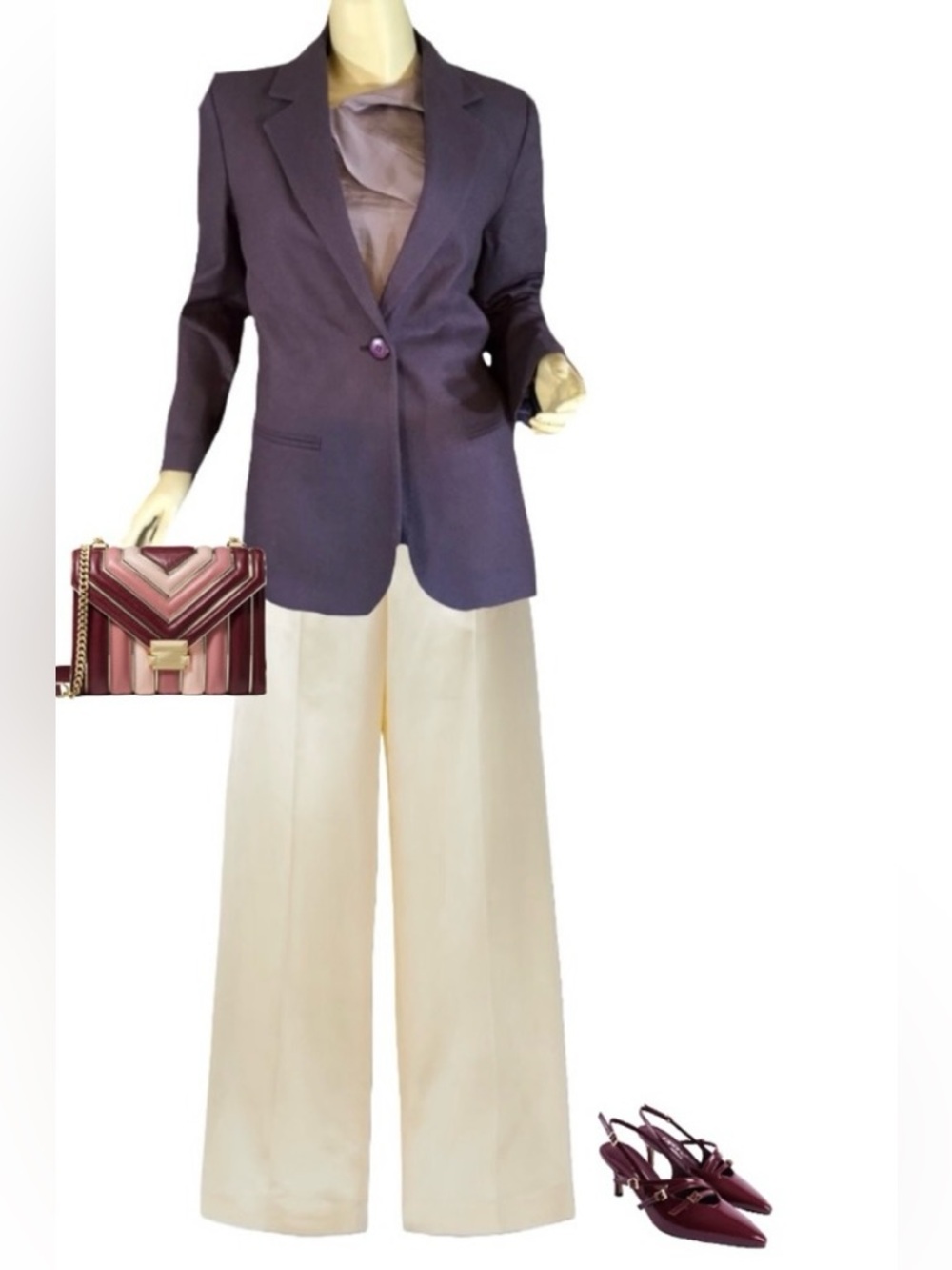 VINTAGE PURPLE WOOL SAG HARBOR BLAZER  (4P)